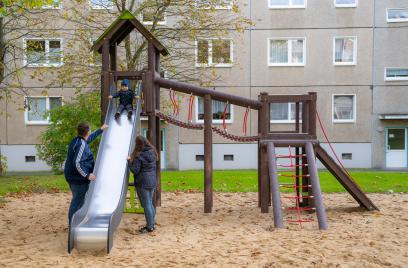 Strahlende Kinderaugen im Innenhof „Am Stadtgarten“!